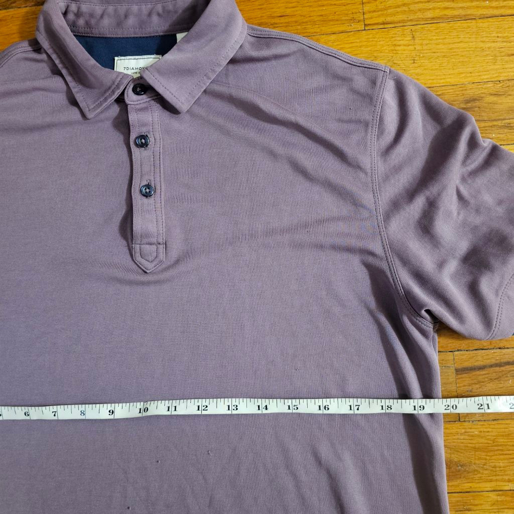 7 Diamonds Men's Polo Shirt Purple Navy Medium - Picture 3 of 8